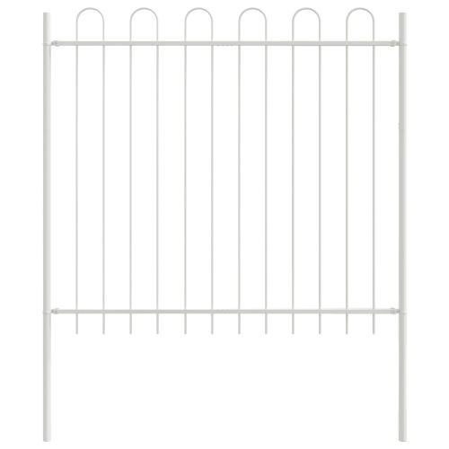 Градска ограда 4 pcs Бяло 6,8 x 1,5 м Прахово боядисана стомана