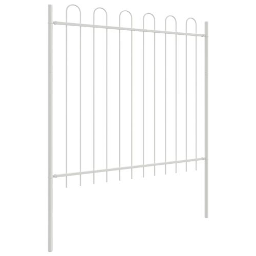 Градска ограда 4 pcs Бяло 6,8 x 1,5 м Прахово боядисана стомана