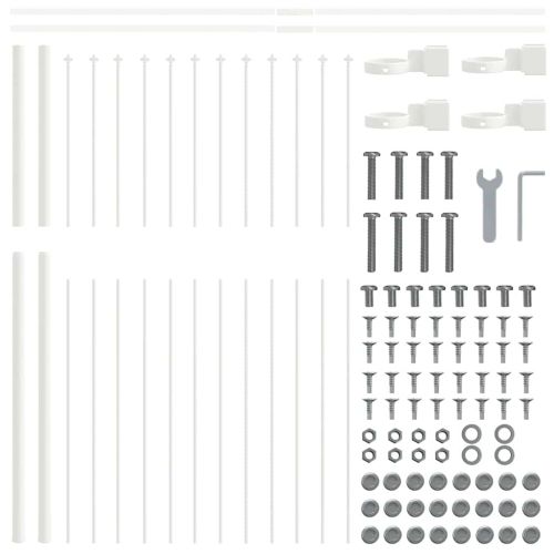 Градска ограда 6 pcs Бяло 10,2 x 1,5 м