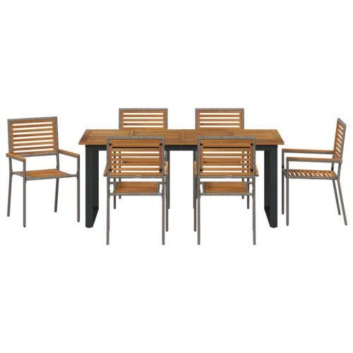 Комплект за хранене в градината 7 pcs Сив