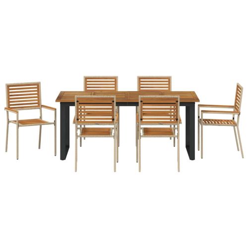 Комплект за хранене в градината 7 pcs Бежово