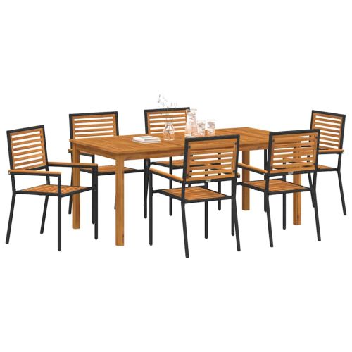Комплект за хранене в градината 7 pcs Черно