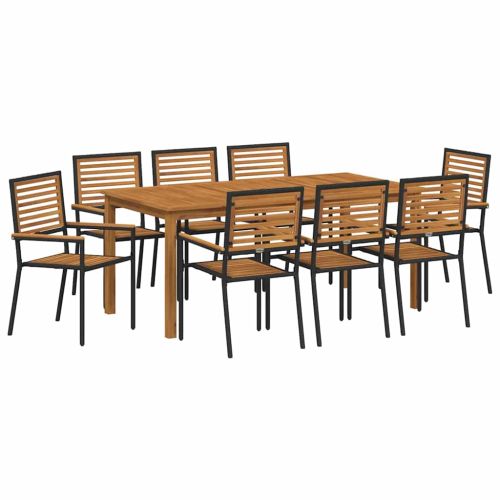 Комплект за хранене в градината 9 pcs Черно