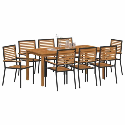 Комплект за хранене в градината 9 pcs Черно