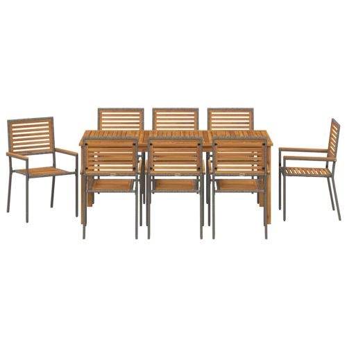 Комплект за хранене в градината 9 pcs Сив