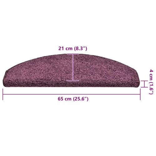 Изтривалки за стълби, 30 бр., 65x21x4 см, тъмнолилави, полукръгли, големи