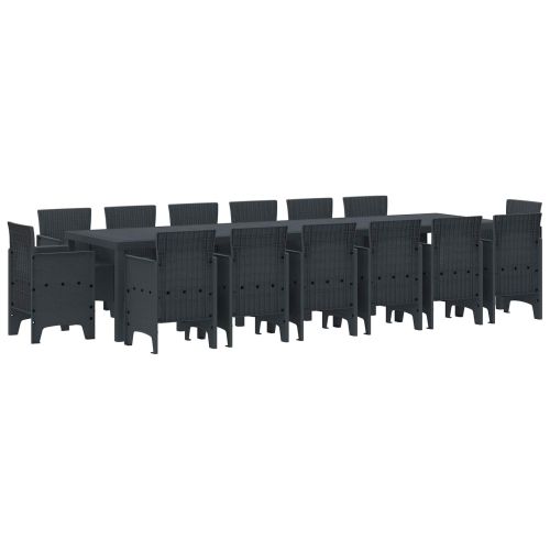Комплект за хранене в градината 15 pcs Антрацит Ратан Polt