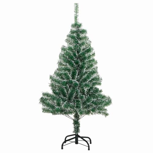 Изкуствена коледна елха със сняг и LED светлина 120 cm