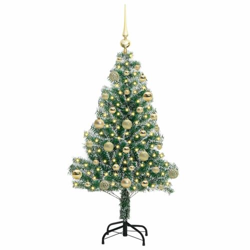 Изкуствена коледна елха със сняг и LED светлина 120 cm