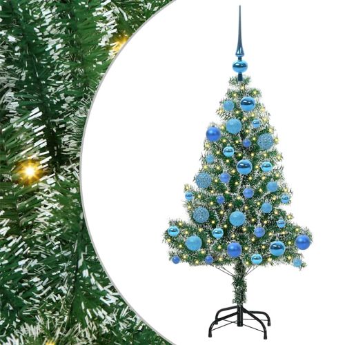 Изкуствена коледна елха със сняг и LED светлина 120 cm