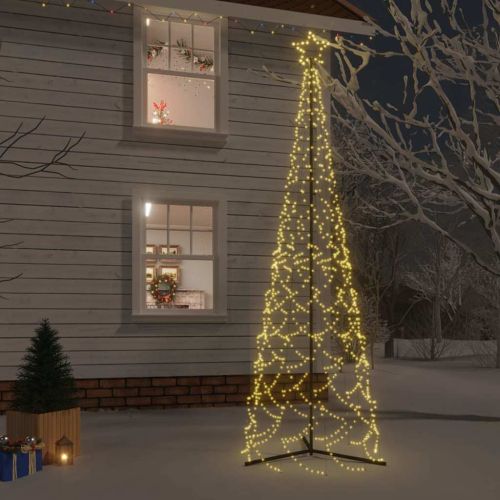 Коледна елха с шишарка, топло бяло, 500 LED диода, 100x300 см
