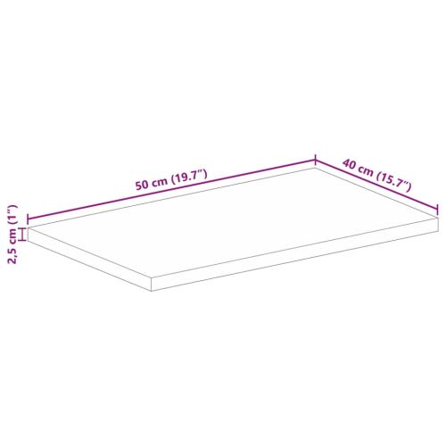 Плот за маса 50x40x2,5 см, правоъгълен, масивна акация