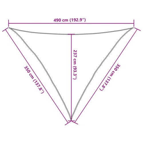 Сенник за платно 160 г/м² триъгълен светлосив 3,5x3,5x4,9 м HDPE