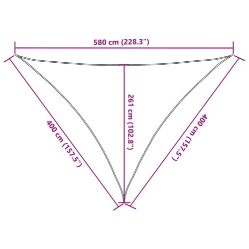 Сенник за платно 160 г/м² триъгълен светлосив 4x4x5,8 м HDPE