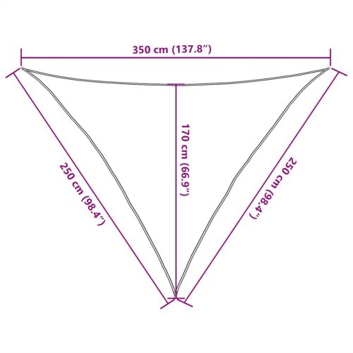 Сенник за платно 160 г/м² триъгълен пясък 2,5x2,5x3,5 м HDPE