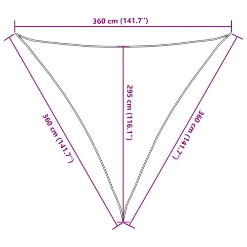Сенник за платно 160 г/м² триъгълен пясък 3,6x3,6x3,6 м HDPE