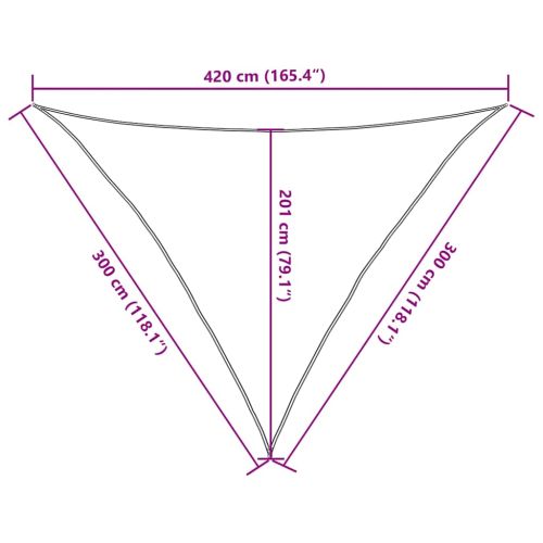 Сенник за платно 160 г/м² триъгълен пясък 3x3x4,2 м HDPE
