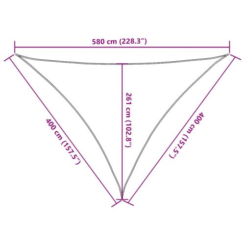 Сенник за платно 160 г/м² триъгълен пясък 4x4x5,8 м HDPE