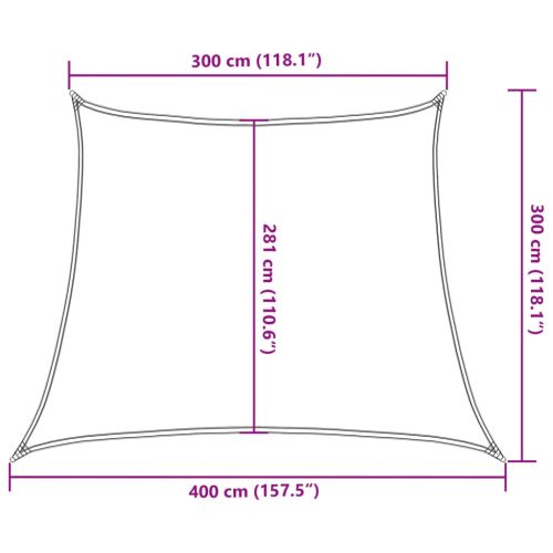 Сенник за платно 160 г/м² Трапецовиден пясък 3/4x3 м HDPE