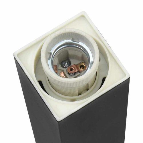 Осветителни стълбове с контакт, 3 бр., 50 см, черни, IP44