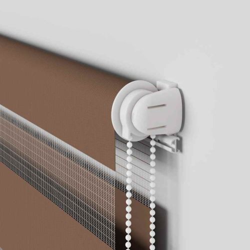 Зебра щора, кафява, 145x200 см, ширина на плата 140,9 см, полиестер
