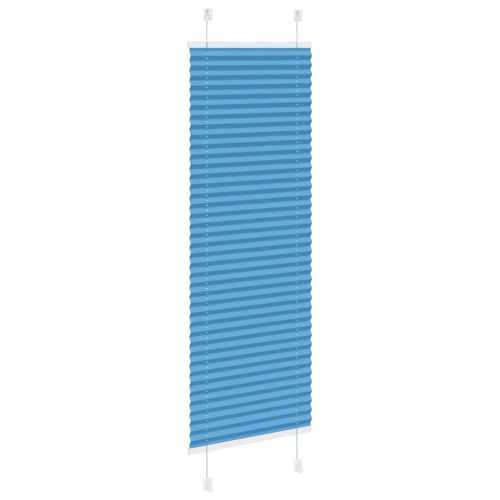 Плисирана щора, синя, 45x100 см, ширина на плата 44,4 см, полиестер