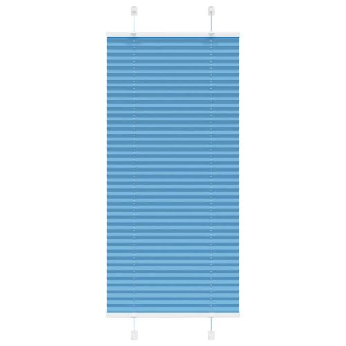 Плисирана щора, синя, 65x100 см, ширина на плата 64,4 см, полиестер