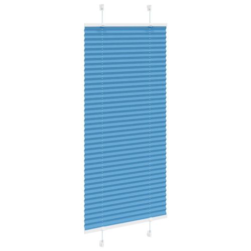 Плисирана щора, синя, 65x100 см, ширина на плата 64,4 см, полиестер