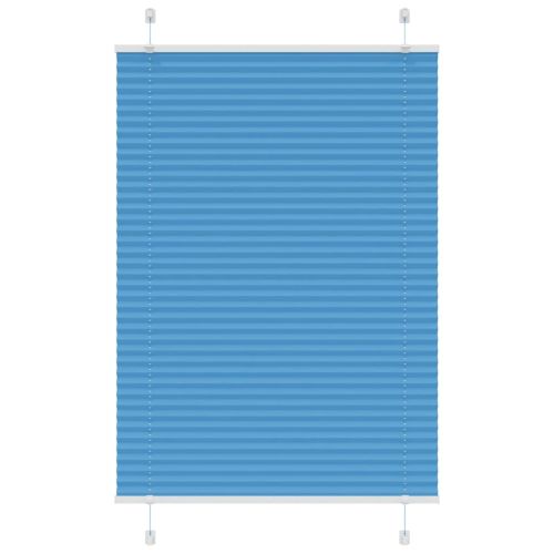 Плисирана щора, синя, 85x100 см, ширина на плата 84,4 см, полиестер