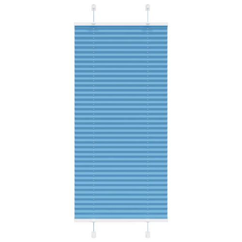 Плисирана щора, синя, 60x150 см, ширина на плата 59,4 см, полиестер