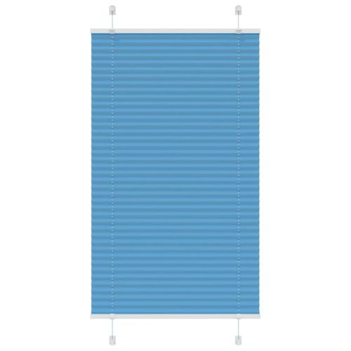 Плисирана щора, синя, 80x150 см, ширина на плата 79,4 см, полиестер