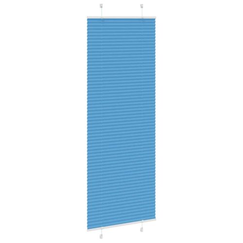 Плисирана щора, синя, 70x200 см, ширина на плата 69,4 см, полиестер