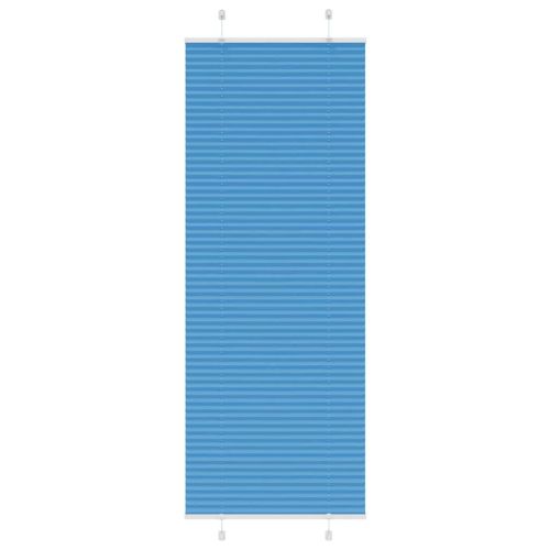 Плисирана щора, синя, 75x200 см, ширина на плата 74,4 см, полиестер