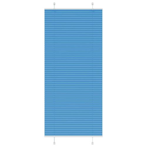 Плисирана щора, синя, 95x200 см, ширина на плата 94,4 см, полиестер