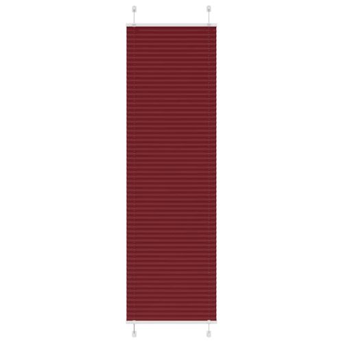 Плисирана щора, бордо червена, 65x200 см, ширина на плата 64,4 см, полиестер