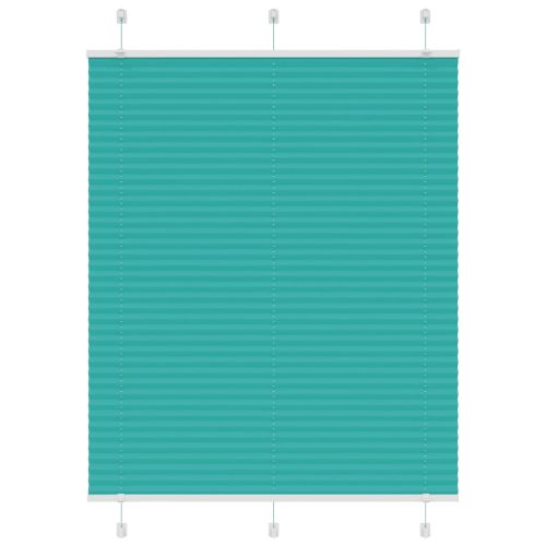 Плисирана щора, петролно зелена, 110x100 см, ширина на плата 109,4 см, полиестер