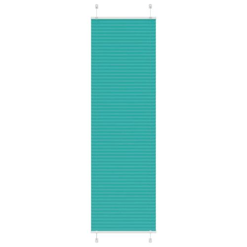 Плисирана щора, петролно зелена, 65x200 см, ширина на плата 64,4 см, полиестер