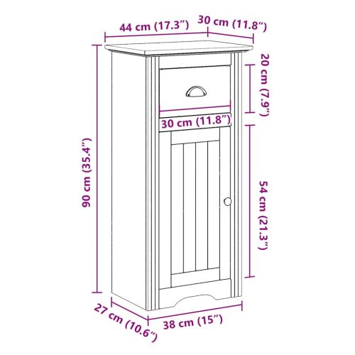 Шкаф за баня BODO сив 44x30x90 см