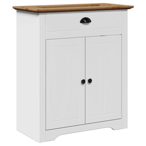 Шкаф за мивка за баня BODO бял и кафяв 70x35x80 см