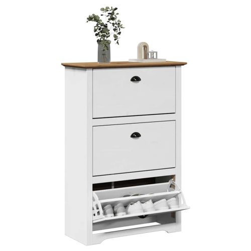 Поставка за обувки BODO бяла и кафява 80x35x118 см