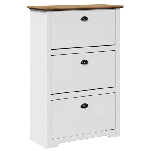 Поставка за обувки BODO бяла и кафява 80x35x118 см