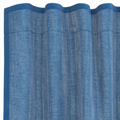 Воалирани завеси с джобове за карнизи, 2 бр., кралско сини