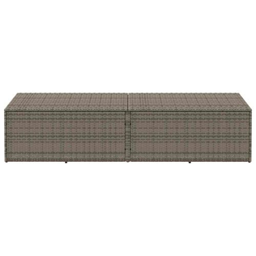 Градинска кутия за съхранение, сива, 220x50x58 см, полиратан