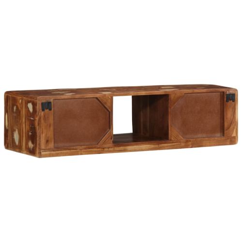 Стенен ТВ шкаф 100x32x25 см, масивна дървесина, регенерирана