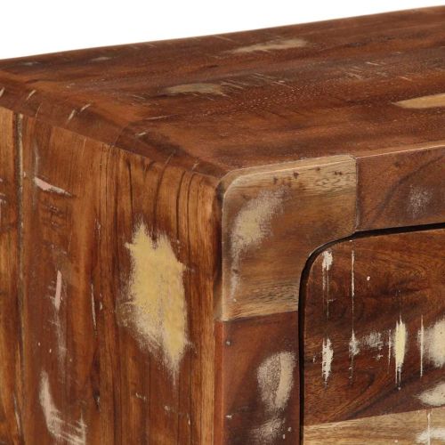 Стенен ТВ шкаф 100x32x25 см, масивна дървесина, регенерирана
