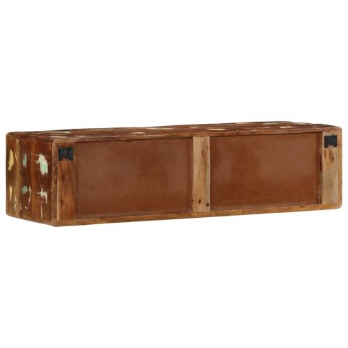 Стенен ТВ шкаф 100x32x25 см, масивна дървесина, регенерирана