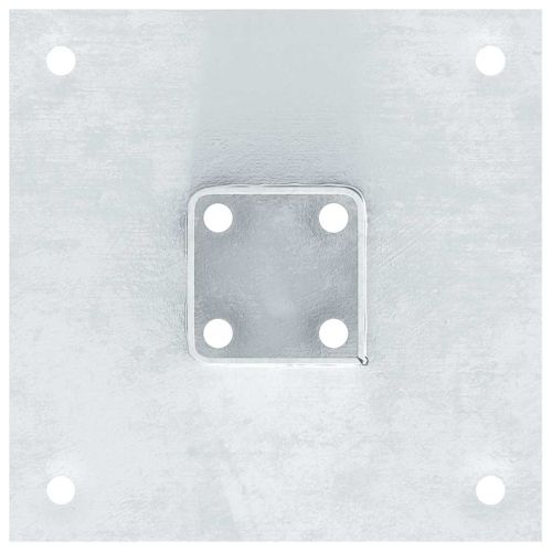 Основи за стълбове, квадратни, 4 бр., сребърни, 46x46 мм, поцинкована стомана