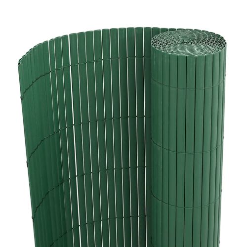 Градинска ограда, двустранна, зелена, 1,8x3 м, PVC