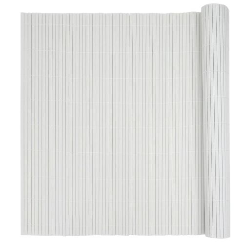 Градинска ограда, двустранна, бяла, 1,8x5 м, PVC