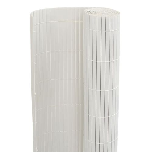 Градинска ограда, двустранна, бяла, 1,8x5 м, PVC